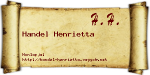 Handel Henrietta névjegykártya