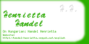 henrietta handel business card